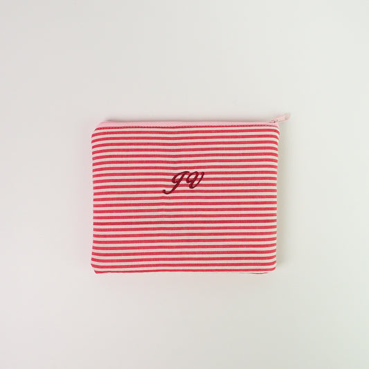Necessaire Envelope Inicial Mini Listras vermelha