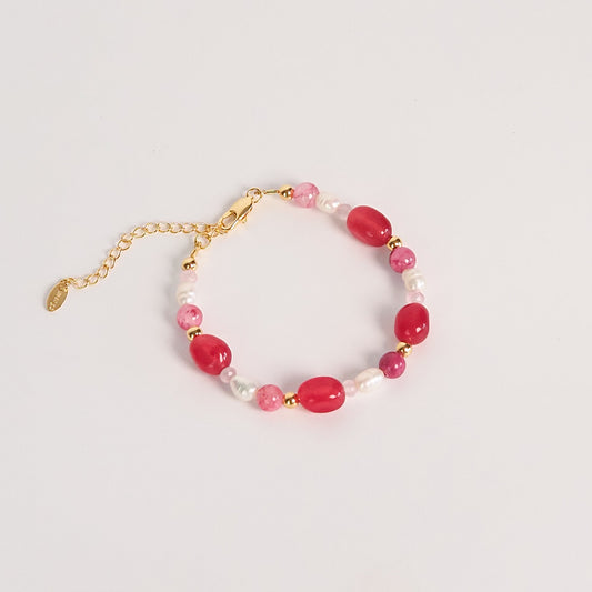 Pulseira vermelho rosa - margê atelier
