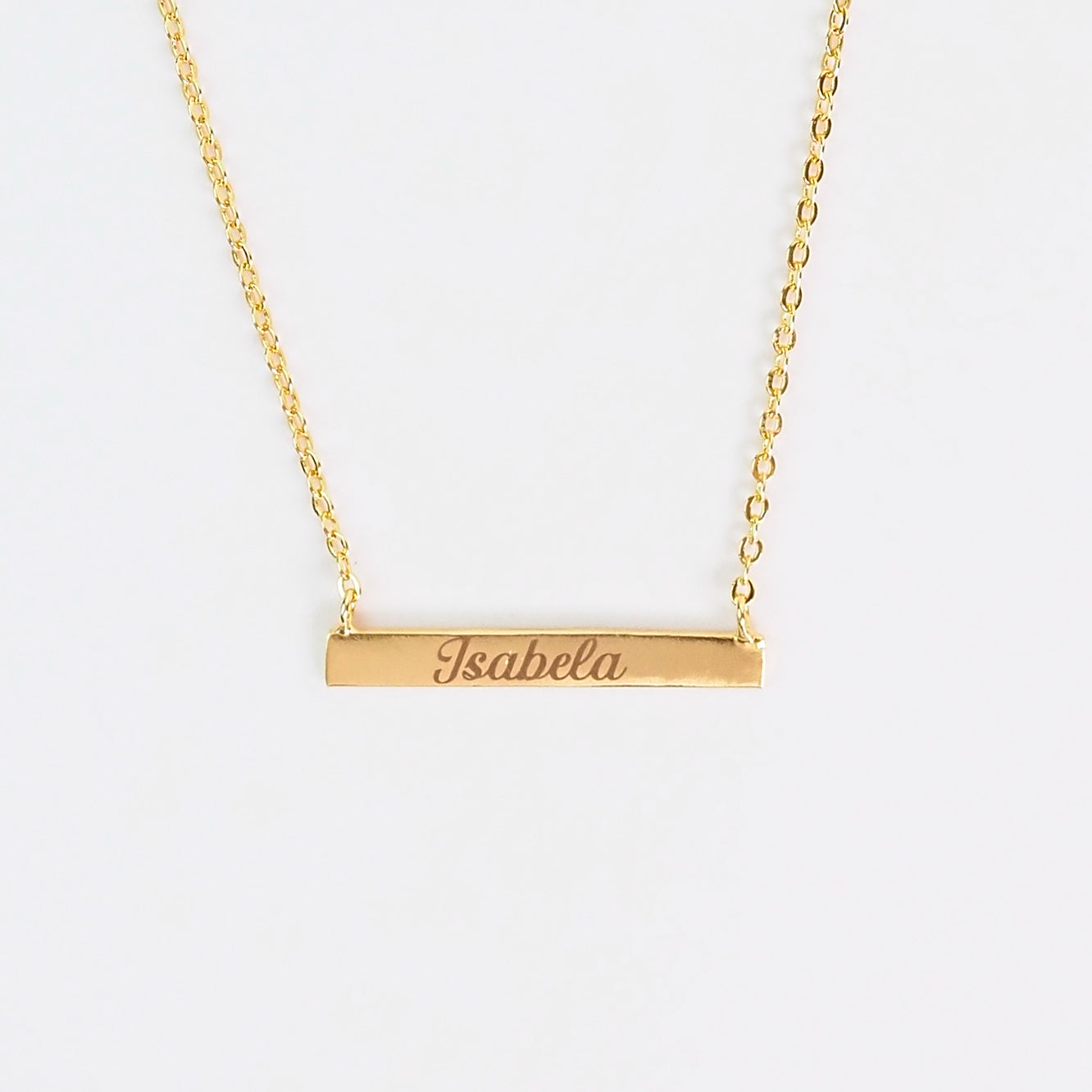 Colar inicial plaquinha dourado