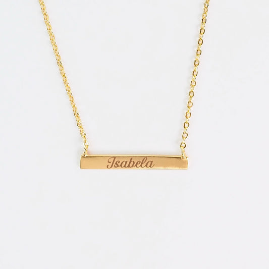 Colar inicial plaquinha dourado