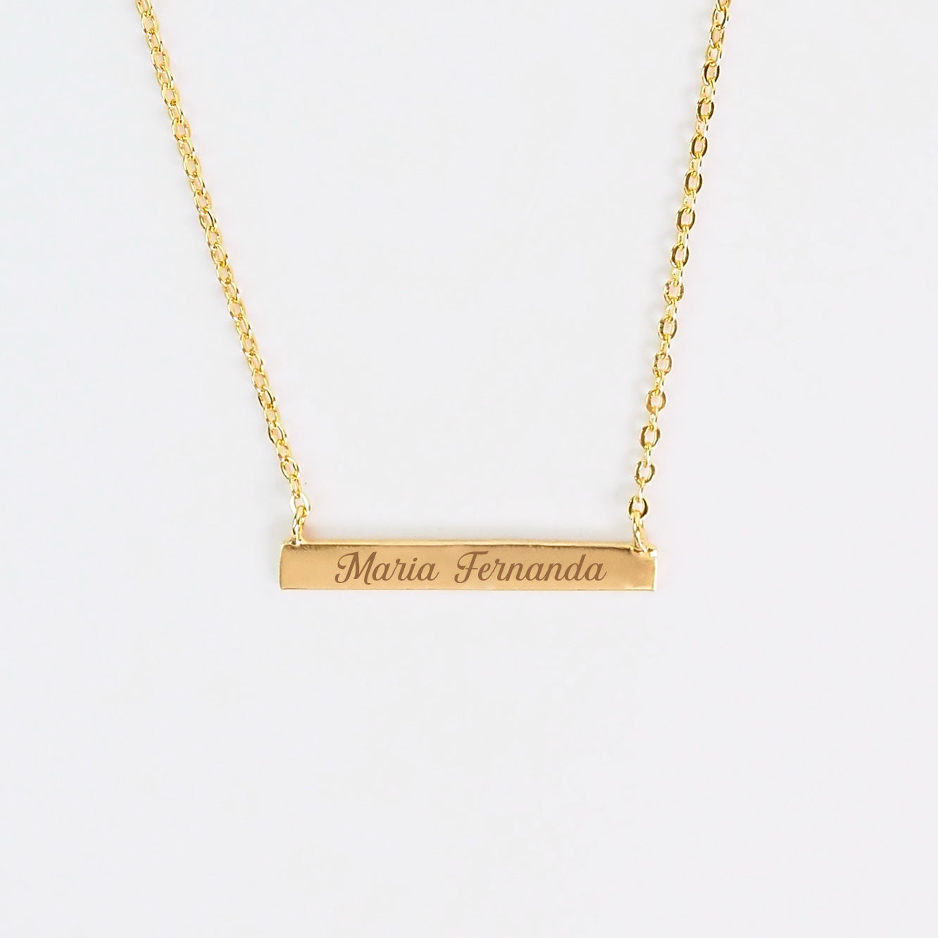 Colar inicial plaquinha dourado