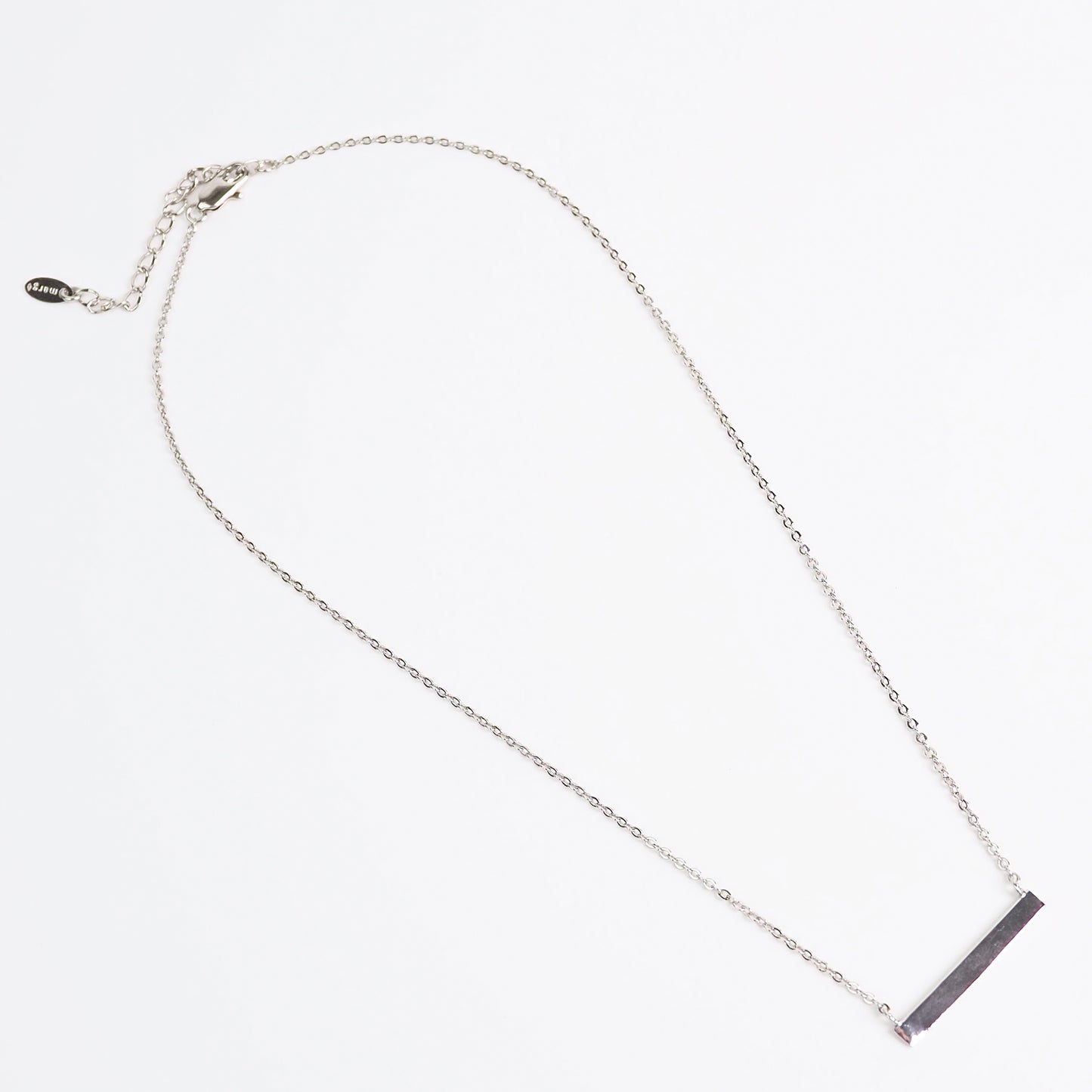 Colar inicial plaquinha prateado