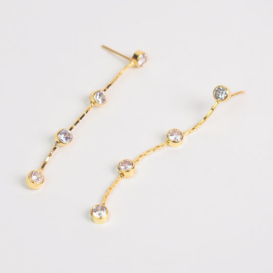 Brinco fio brilhante dourado