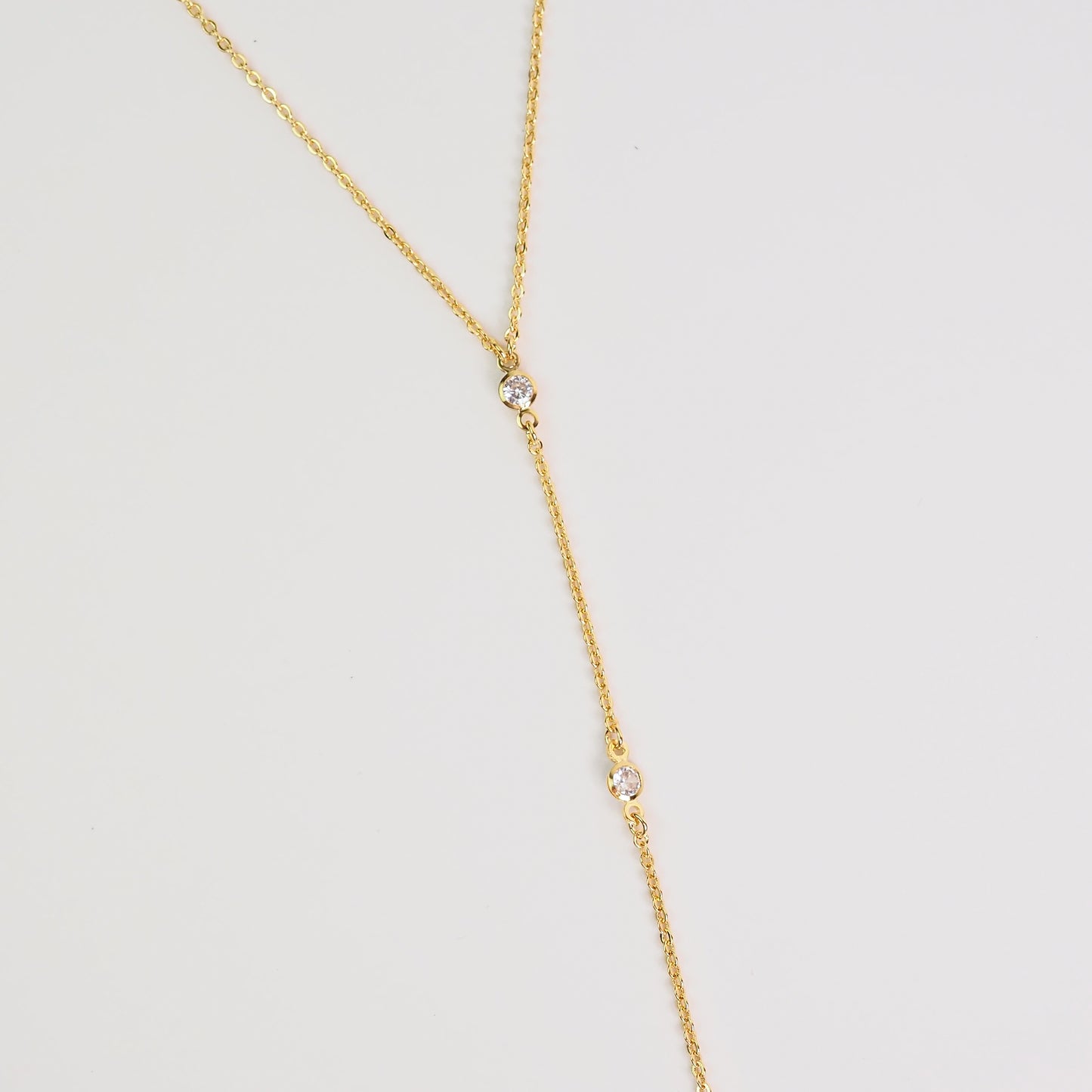 Colar Gravata zirconia dourado