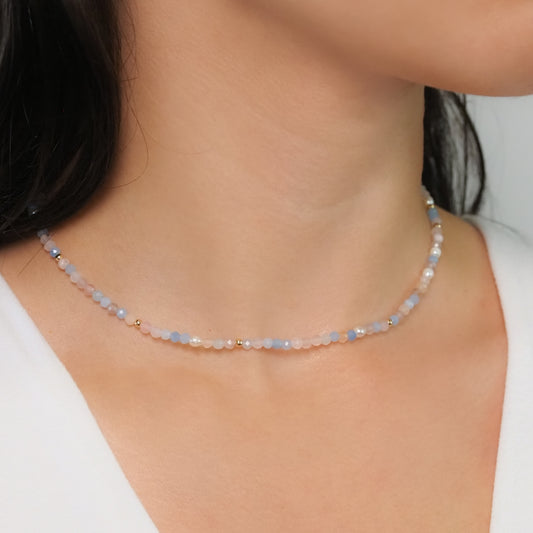 Choker turmalina pastel