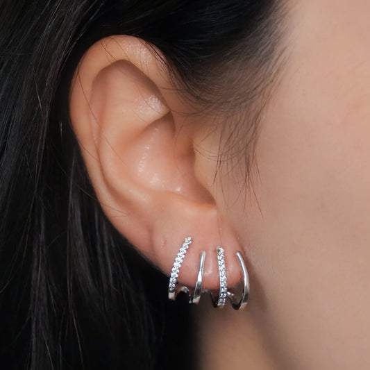 Brinco earcuff argolas ródio