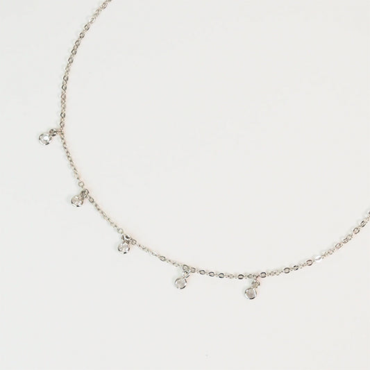 Choker luz zirconia prateado