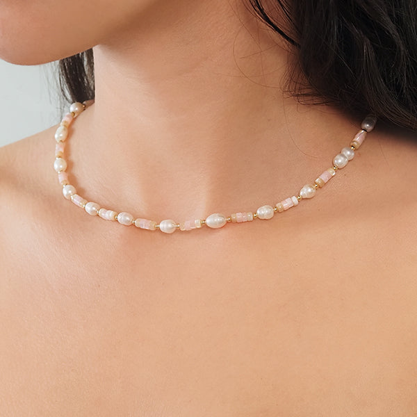 Choker discos rosa pastel