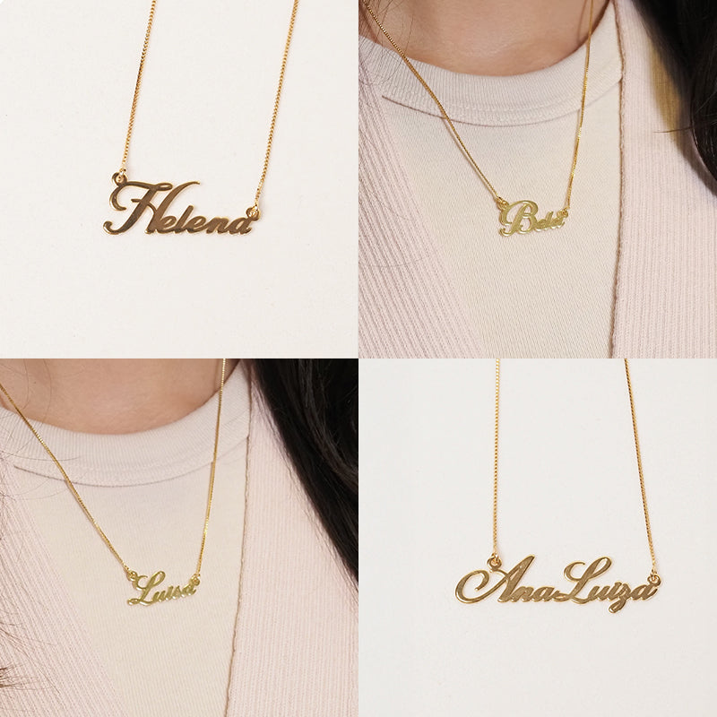 Colar Nome personalizado dourado