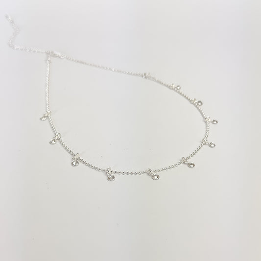 Choker pontos de Luz prateada