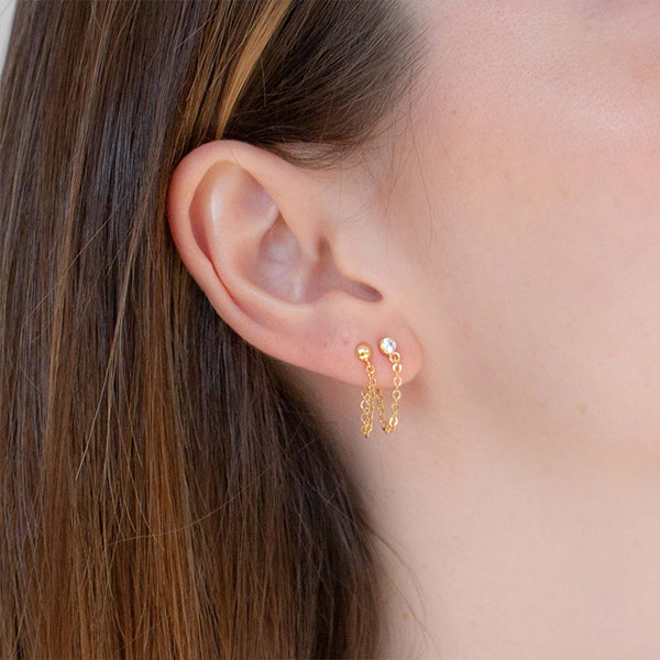 Brinco corrente dourado - margê atelier