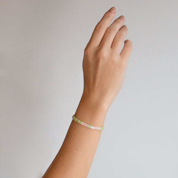 Pulseira iris verde rosa - margê atelier