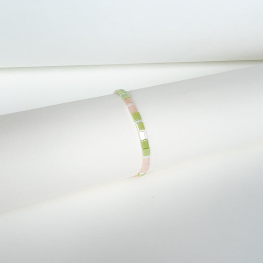 Pulseira iris verde rosa - margê atelier